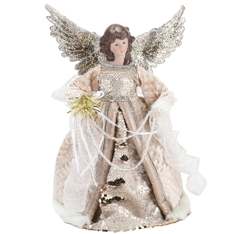33cm karácsonyi angyal dekoráció gyöngyök díszítés dekoráció beltéri díszek új termék xmas figura ünnep kijelző luxus otthon vidám