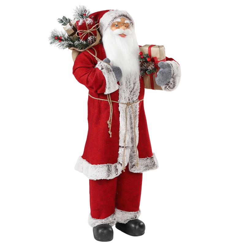 30 ~ 110cm karácsonyi állt Santa Claus ajándék táska dísz díszítés fesztivál ünnep figurák gyűjtemény hagyományos karácsony