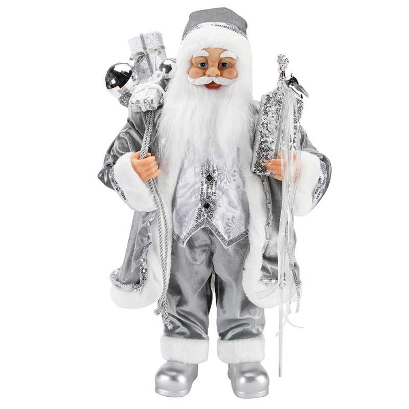 45 ~ 62cm Karácsonyi álló Santa Claus Ornament Decoration Figurine Collection Fabric Holiday Fesztivál Xmas Plüss Custom