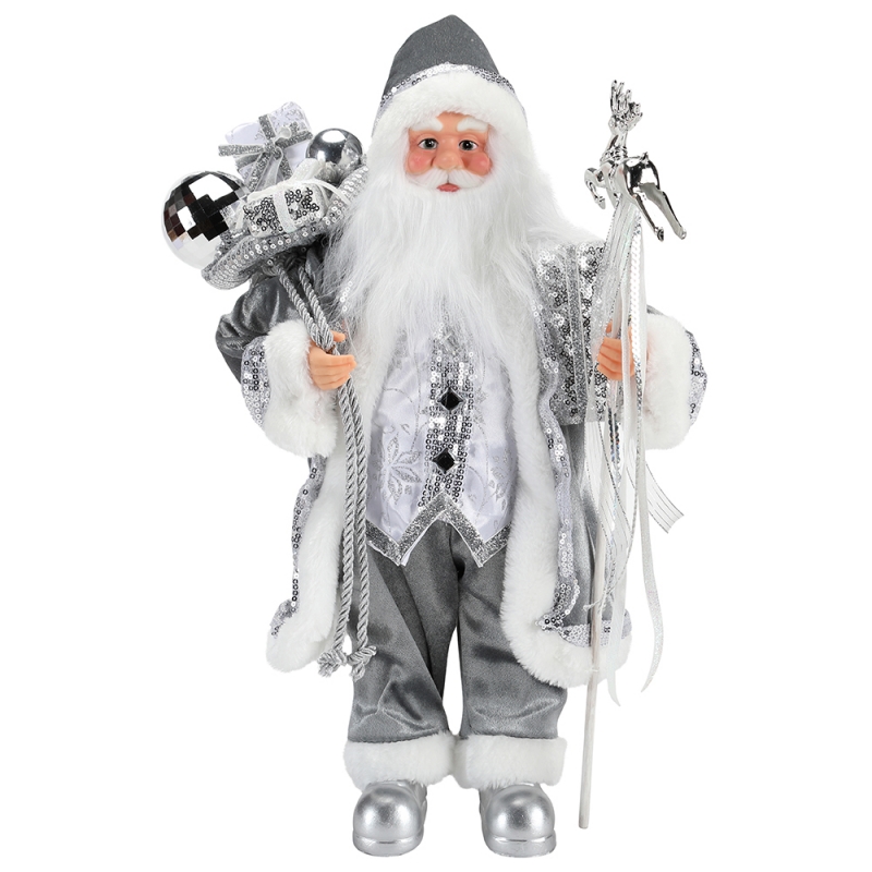 45 ~ 62cm Karácsonyi álló Santa Claus Ornament Dekoráció Figurine Collection Fabric Holiday Fesztivál Xmas Plüss Cikkszám