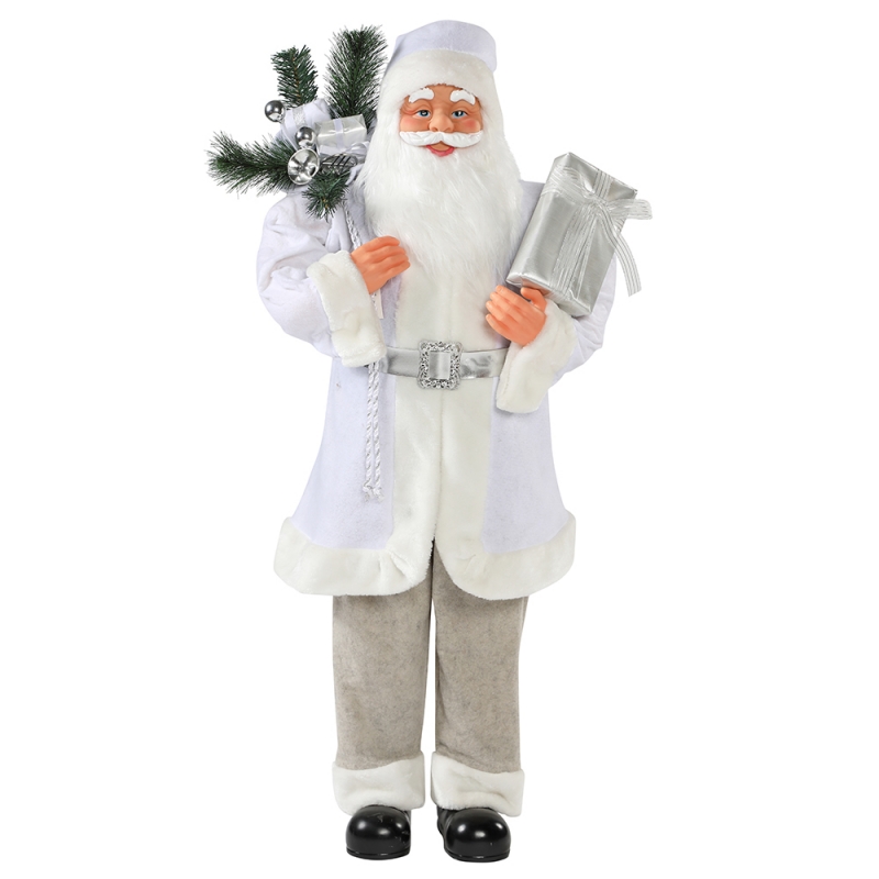 30 ~ 110cm karácsonyi fehér állt Santa Claus ajándék táska dísz díszítés fesztivál ünnep figurák gyűjtemény hagyományos karácsony