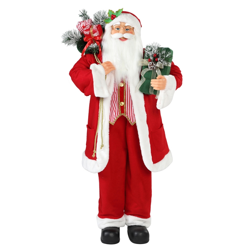 30 ~ 110 cm Karácsonyi állt Santa Claus ajándék táska dísz díszítés hagyományos üdülés figurák gyűjteménye Xmas sorozat